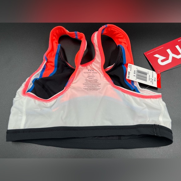 TYR Competitor Women’s Sport Bra Black Coral Size Small Tri Bra - Picture 6 of 7
